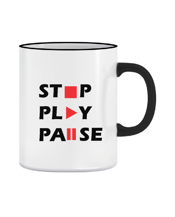 Puodelis stop play pause Puodelis stop play pause